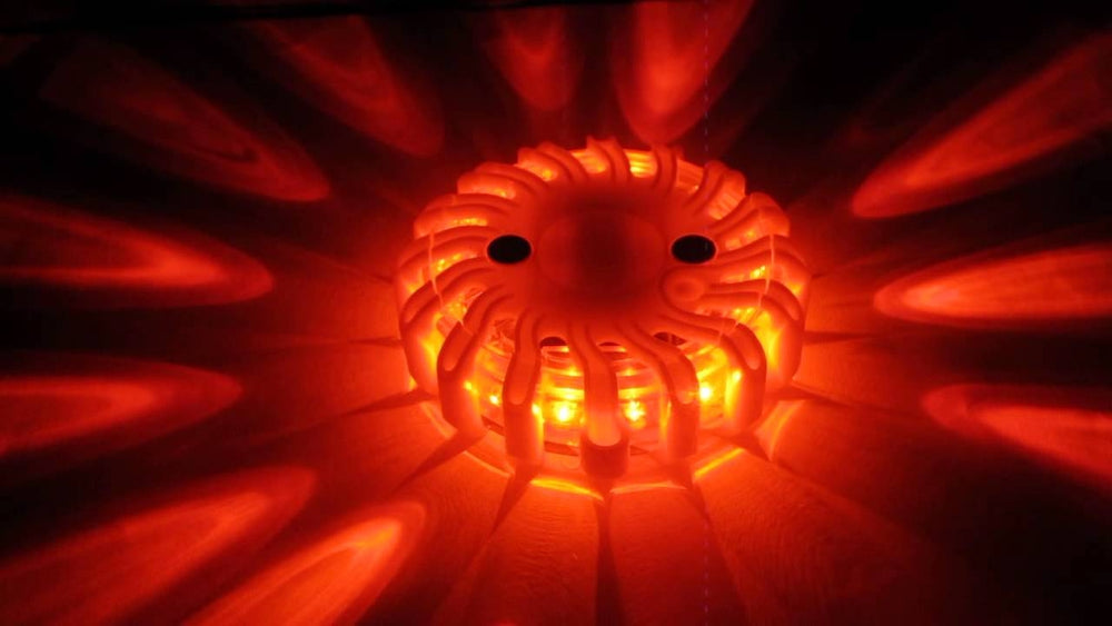Gyrophare rouge 15 led magnétique pour avertissement de danger