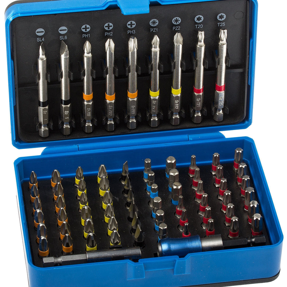 Jeu d'embouts couleur, Philips, Torx, Allen, 71 pièces