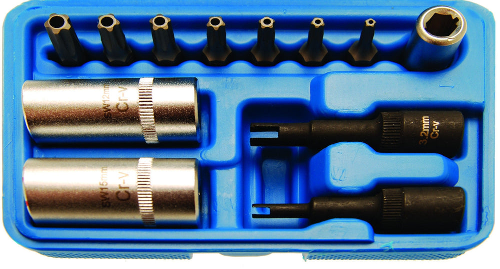 Kit d'outils pour la climatisation-12 pièces (Inserts spéciaux + embouts à papillon fixe)