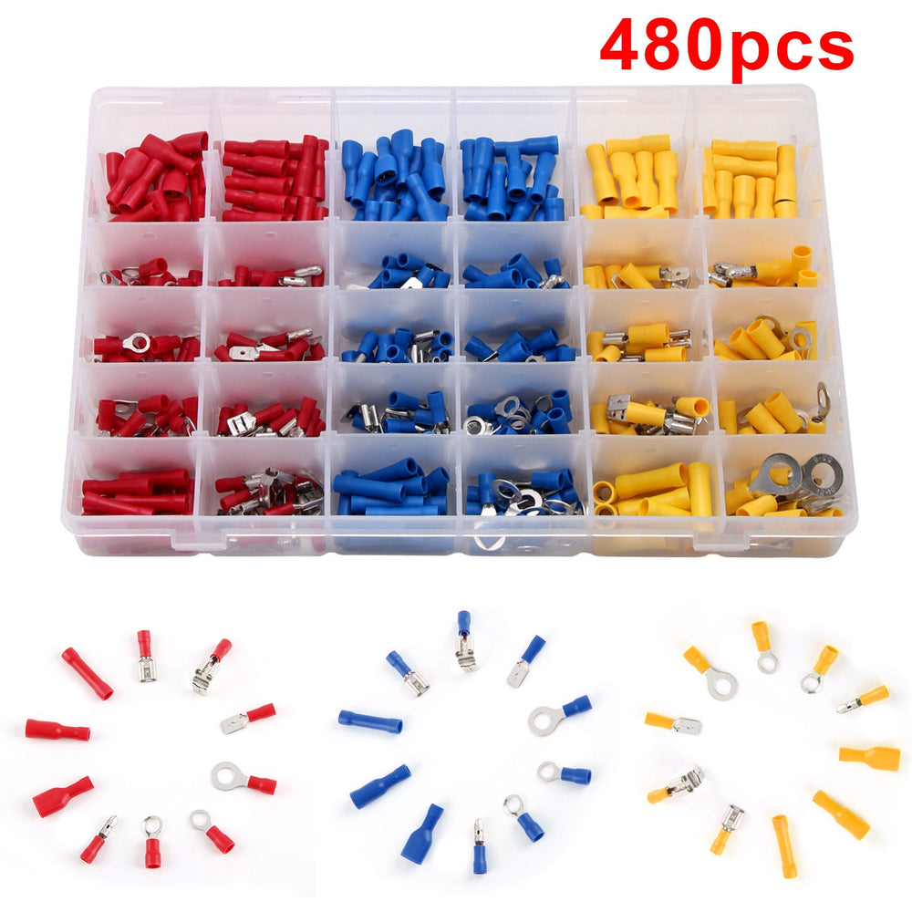 Set 480 pcs connecteurs isolés et assortis à sertir