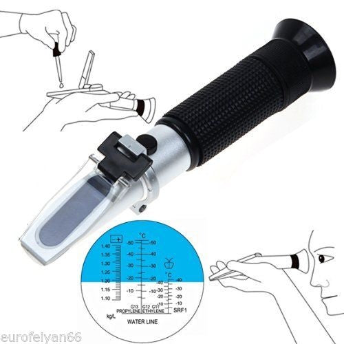 Réfractomètre automatique voiture : acide de batterie, antigel glycol, fluides frigorigènes