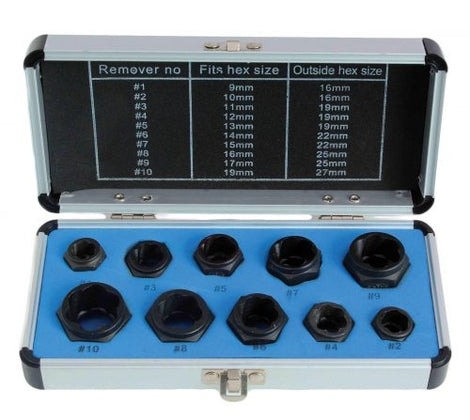 Set d'extracteurs de boulons  9 - 19mm - 10 pcs