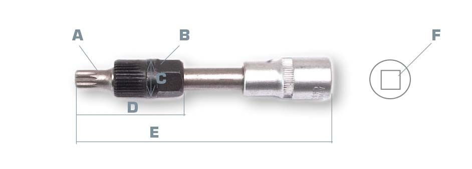 Outil pour poulie débrayable d'alternateur Bosch-spline M10 en 3/8